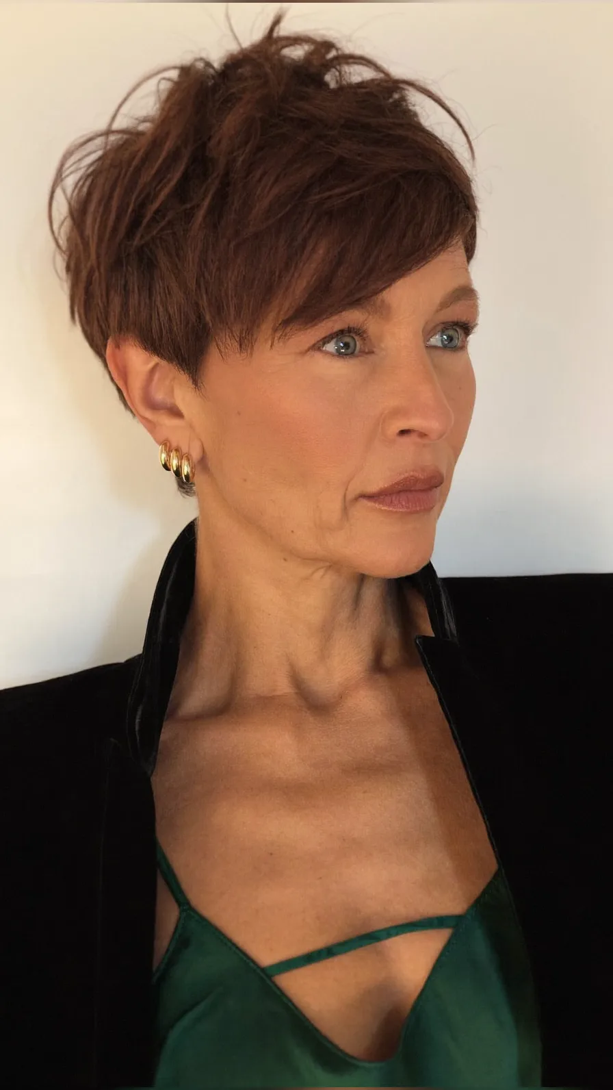 Modern Voluminous Pixie with Textured Side-Swept Bangs