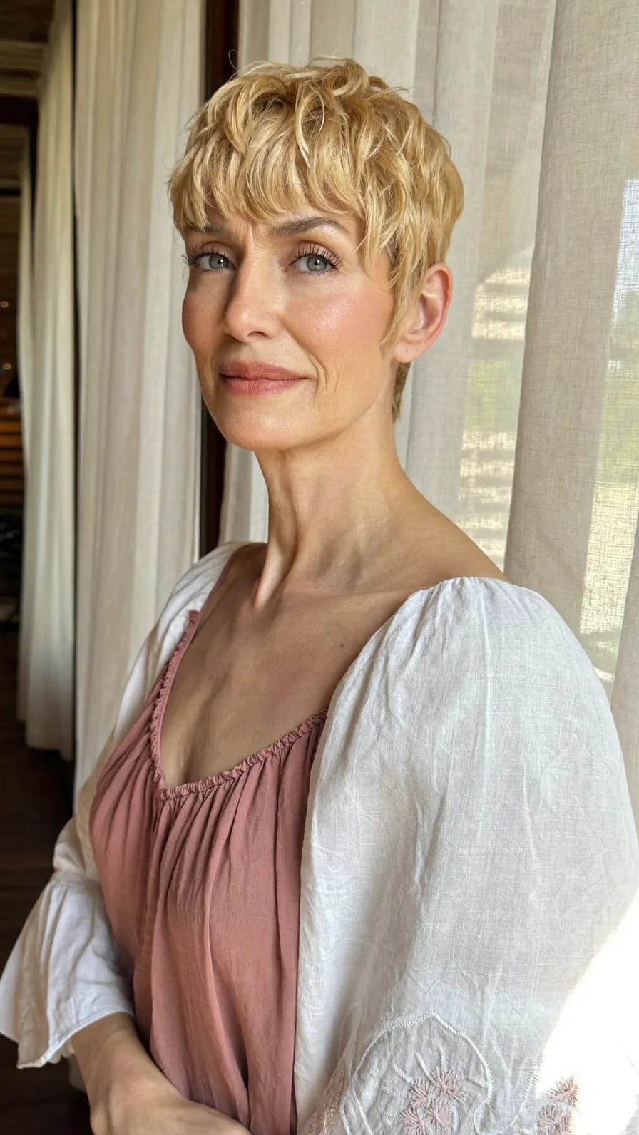 Modern Choppy Pixie Cut with Blunt Textured Bangs