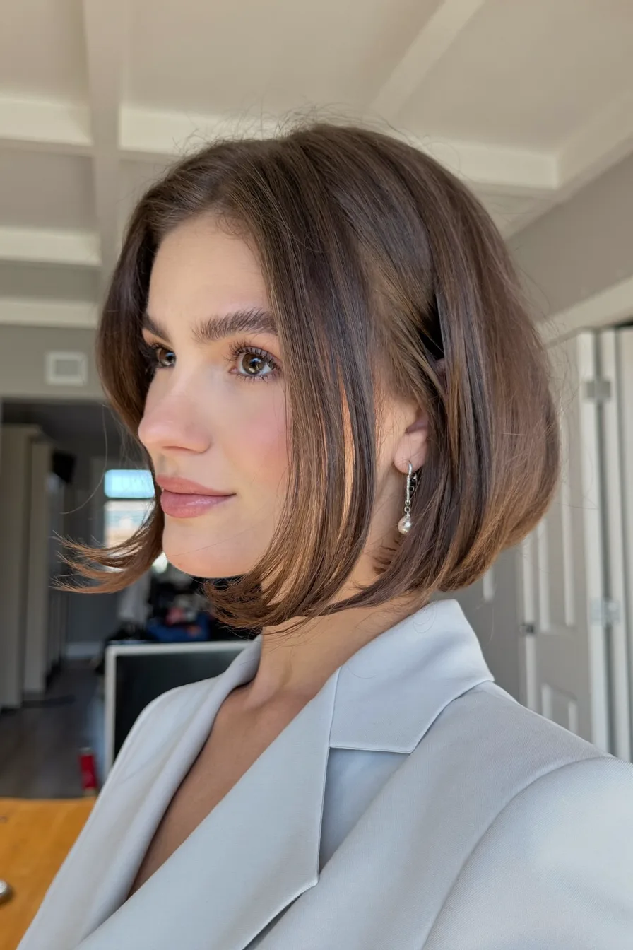 Elegant Classic Chin-Length Bob with Soft Face-Framing Layers
