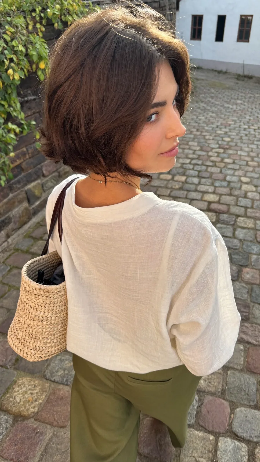 Elegant Chin-Length Chocolate Brown Bob with Flicked Ends