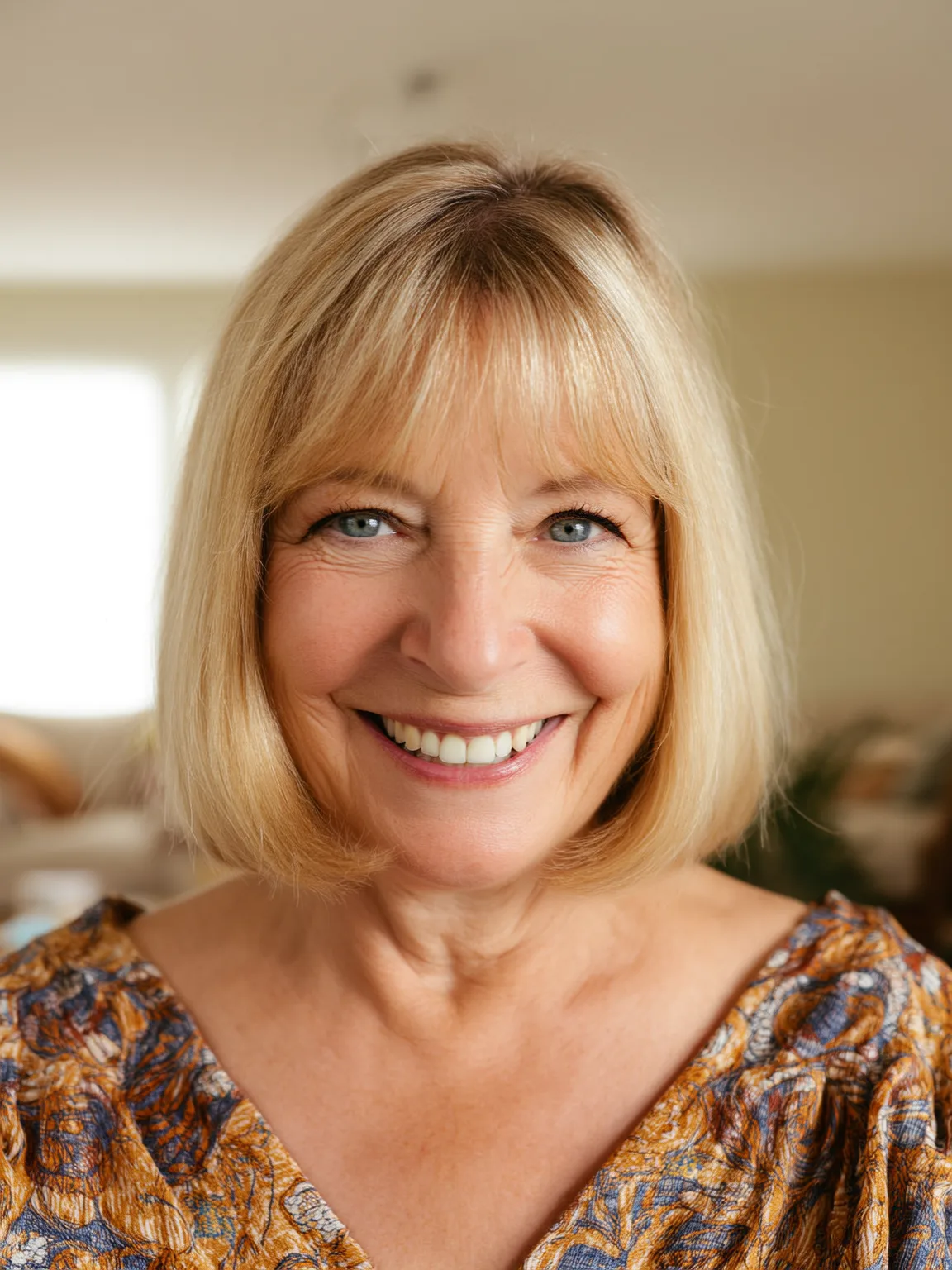 Classic Chin-Length Bob with Sandy Blonde Finish