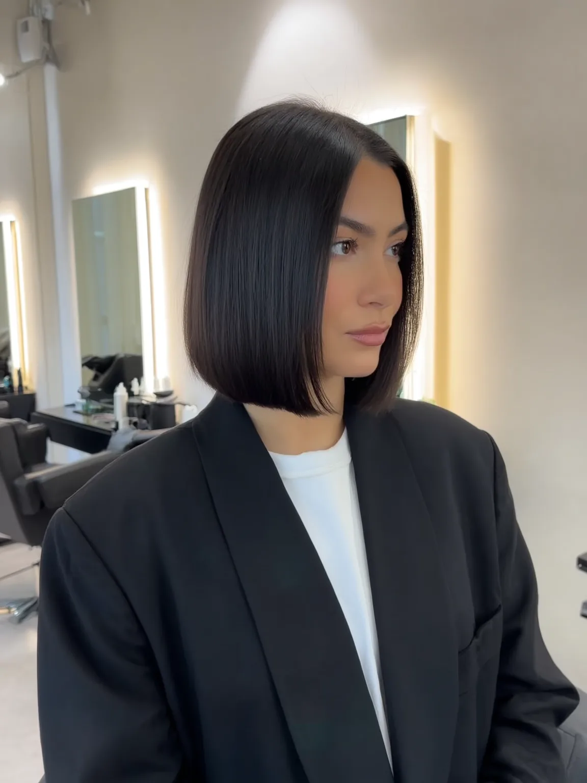 Raven Black Minimalist Bob with Medium Volume