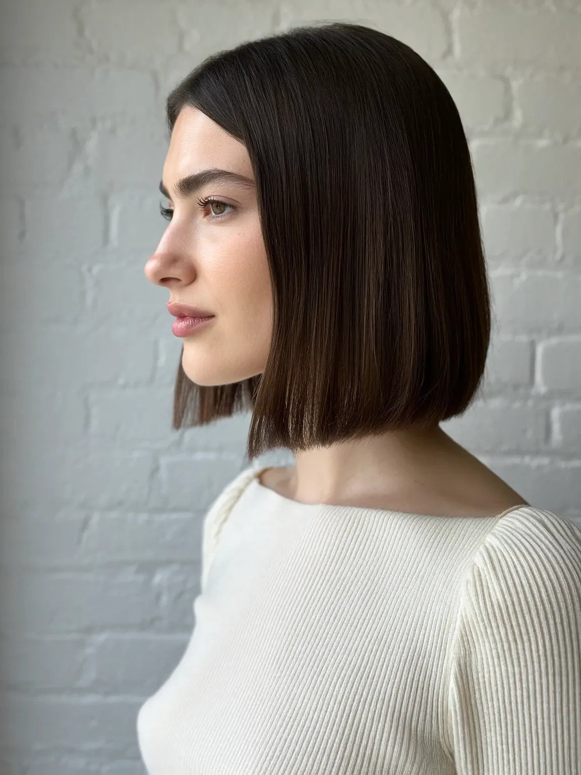 Classic Chocolate Brown Bob with Natural Volume