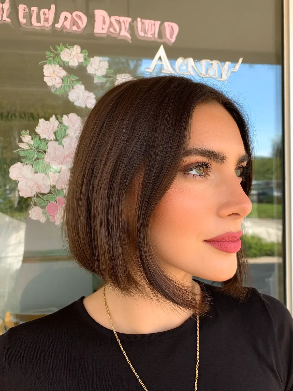 Rich Chocolate Brown Bob with Polished Shine