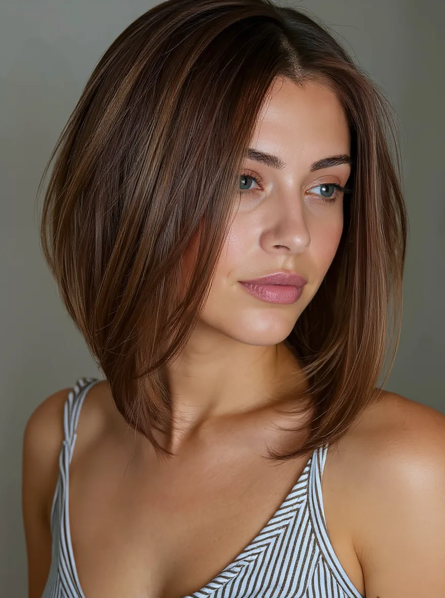 caramel chocolate brown bob