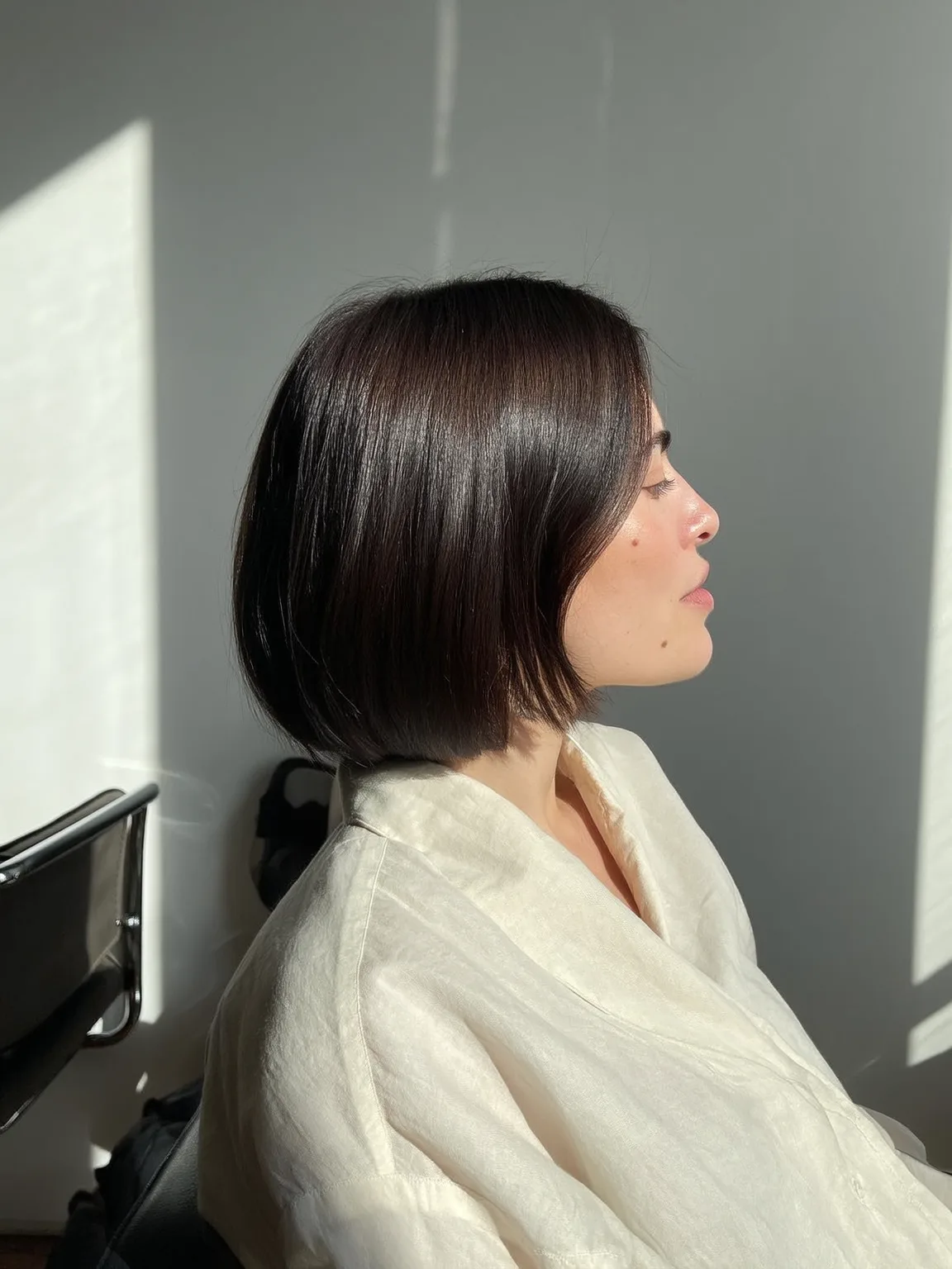 Chin-Length Classic Bob in Rich Dark Chocolate
