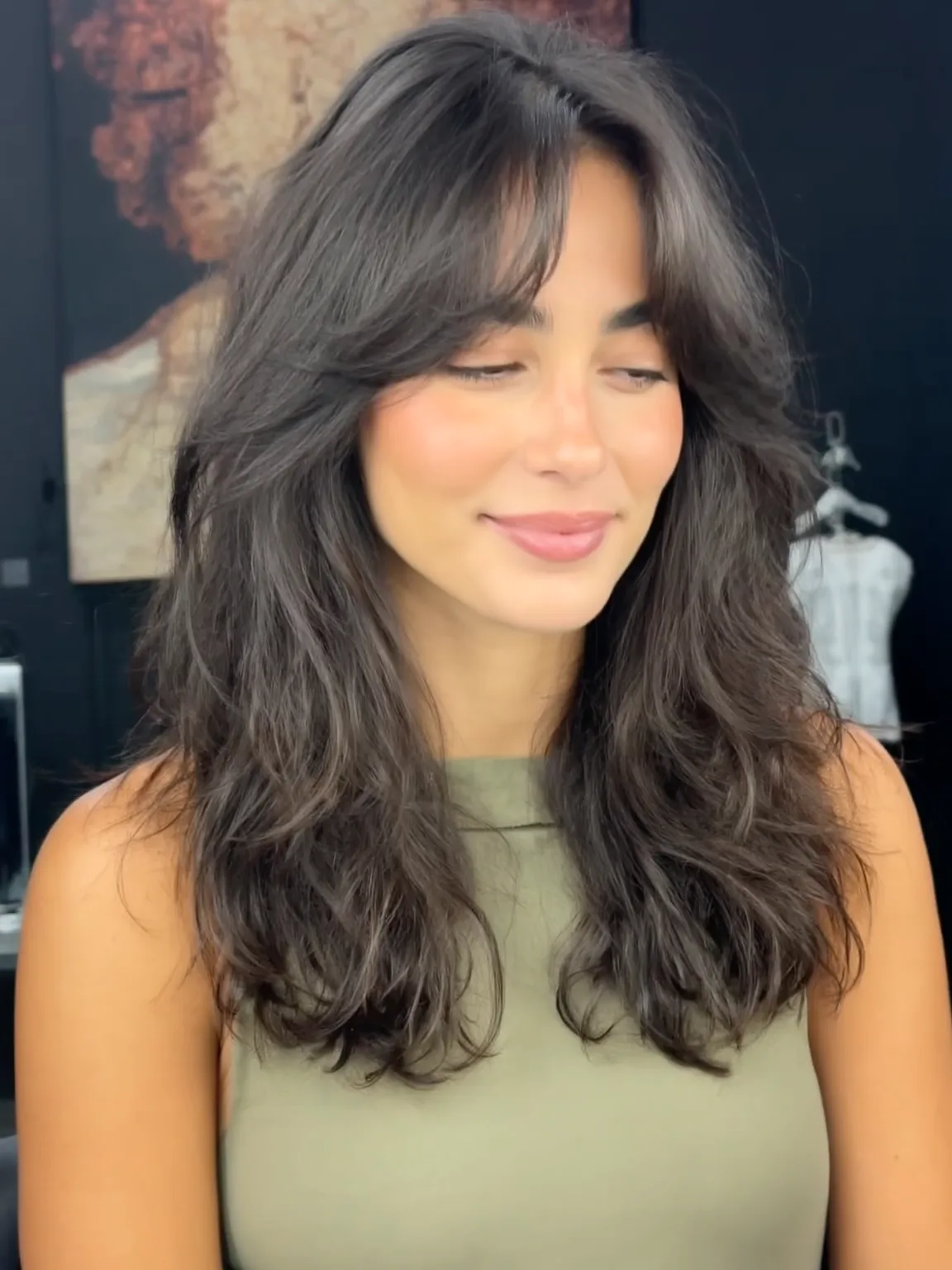 Medium Layered Cut with Rich Chocolate Waves