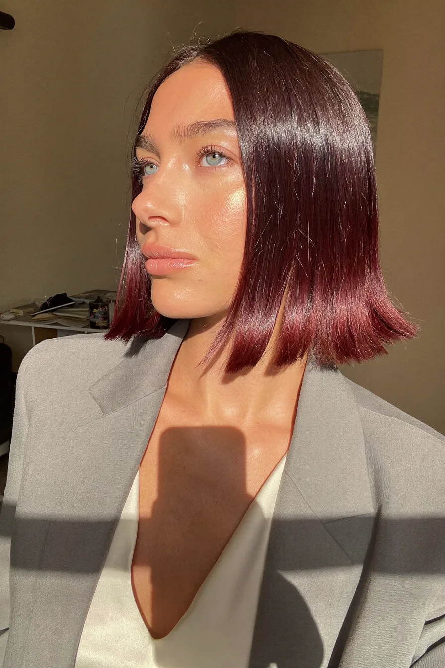 Polished Sleek Bob With Glossy Chocolate Brown Shine