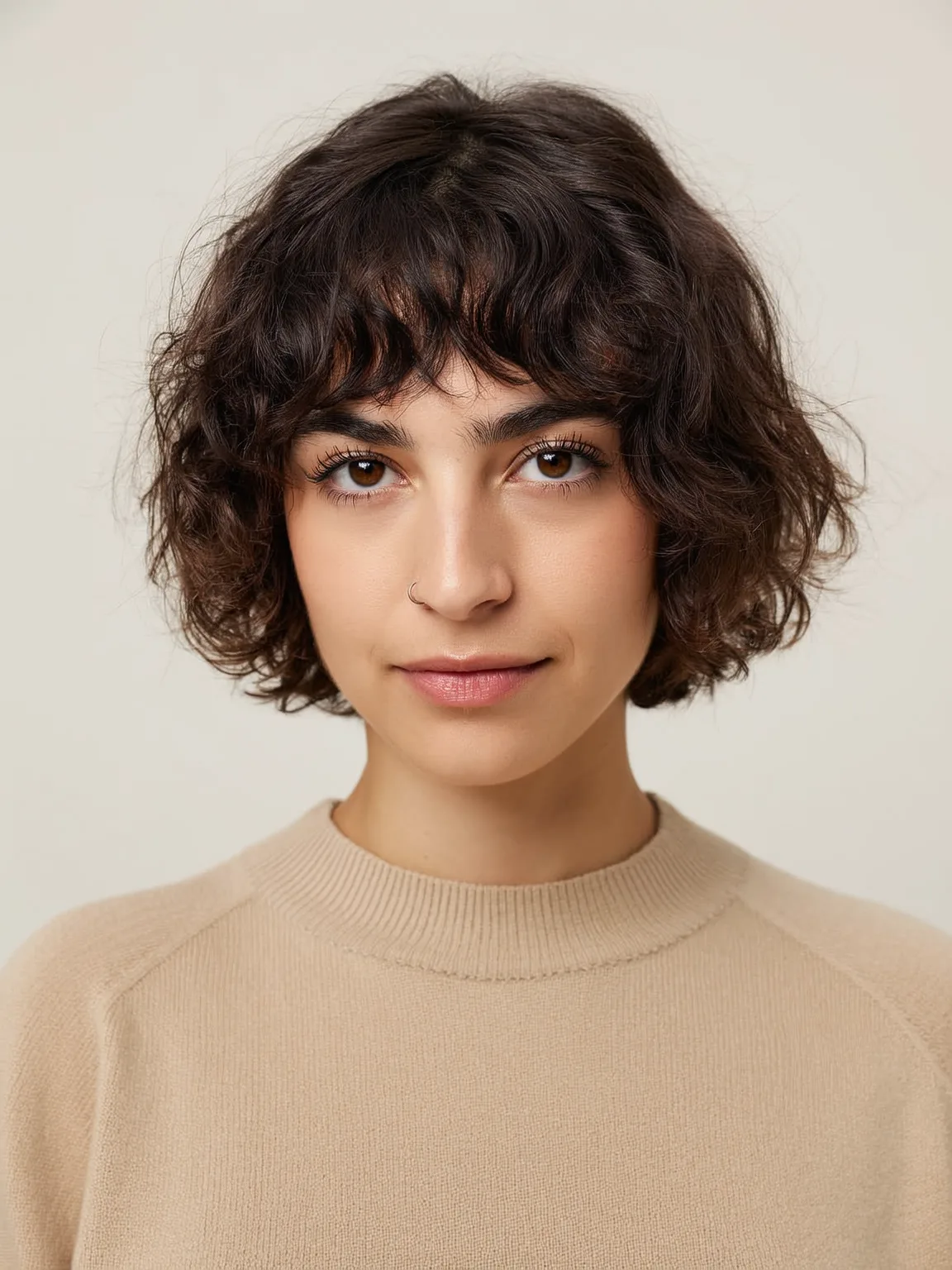 Straight Chin-Length Bob with Side-Swept Bangs