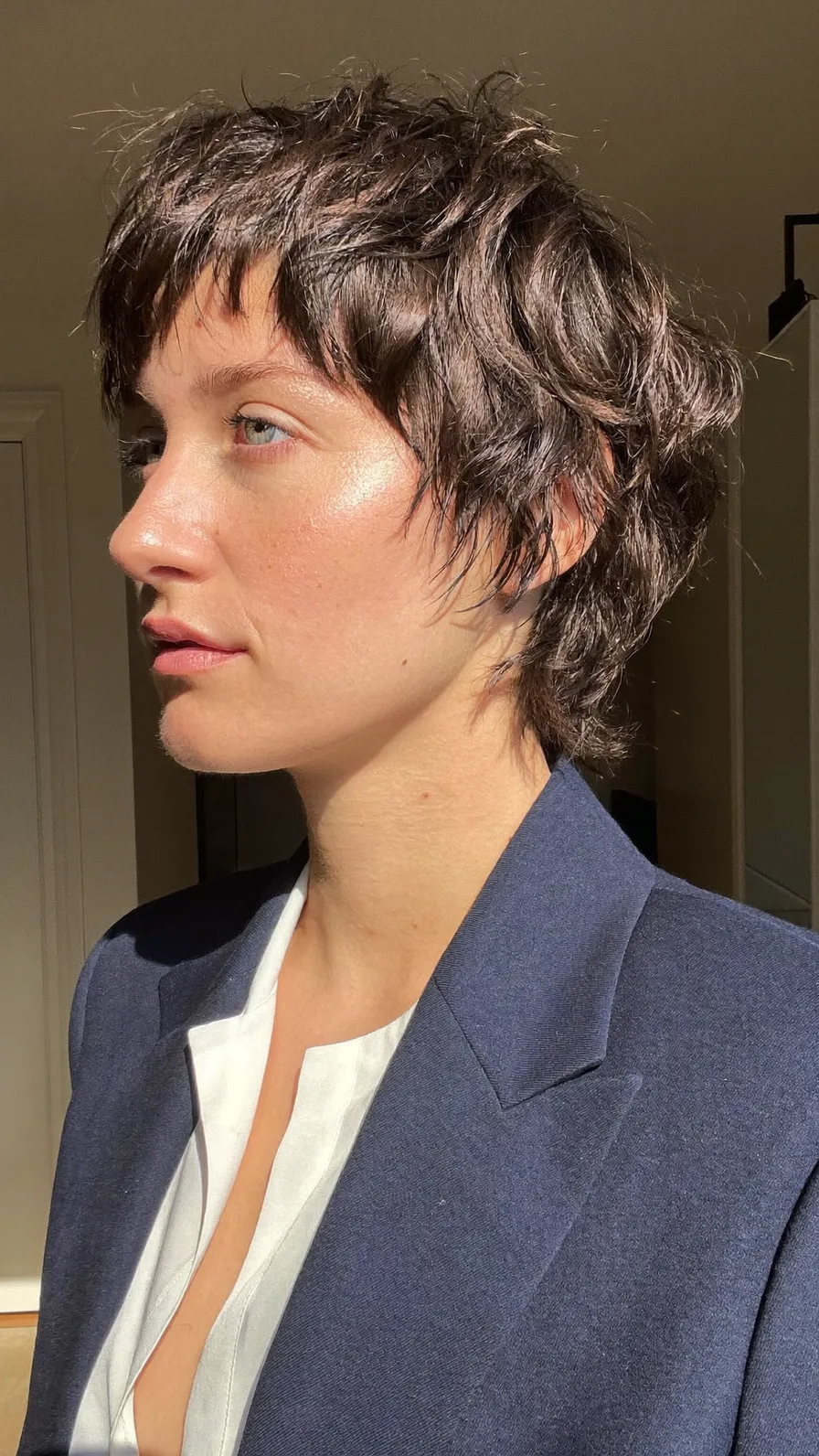 Textured Choppy Pixie Cut with Statement Micro Bangs