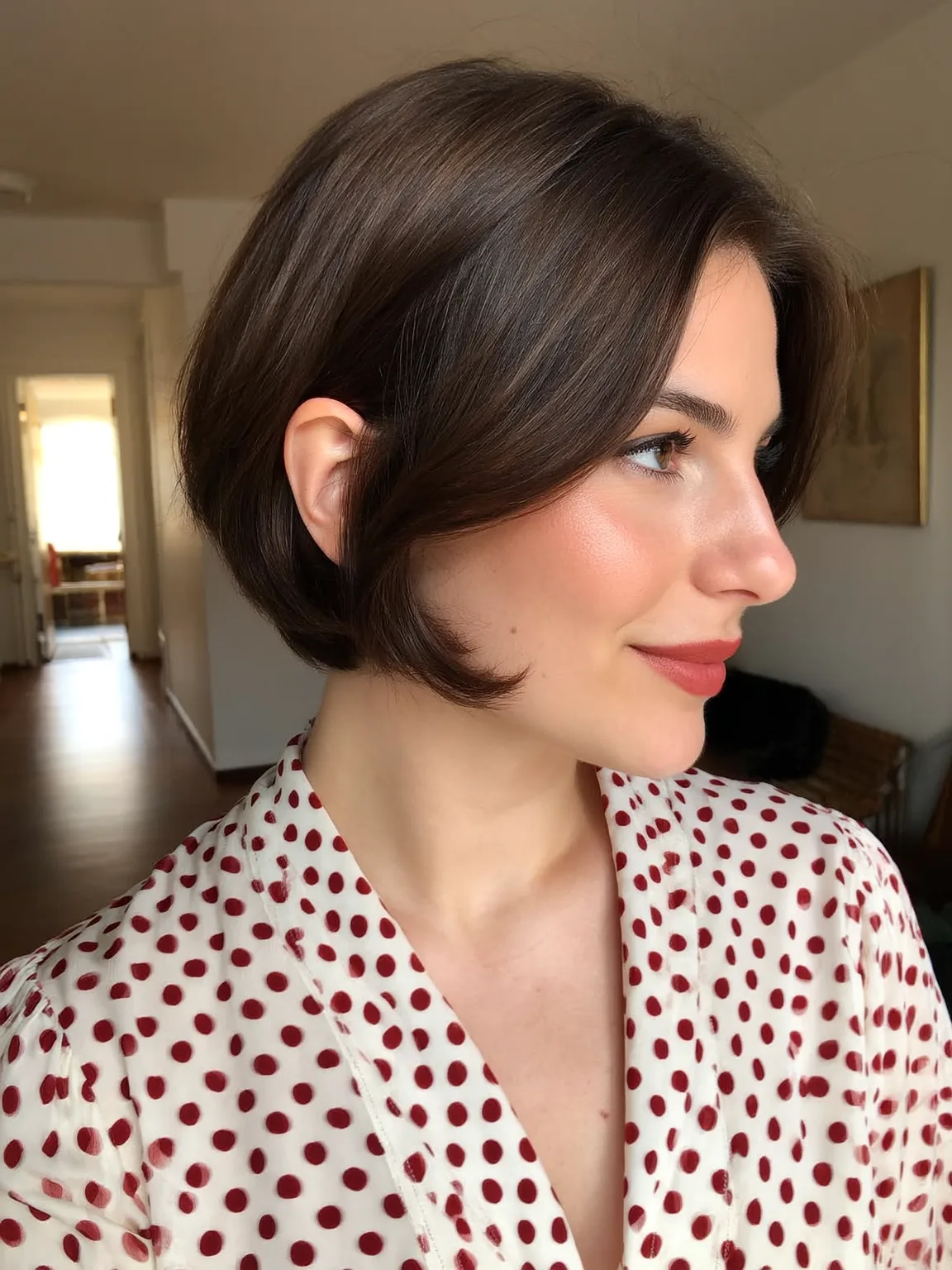 Chin-Length Bob with Side-Swept Bangs