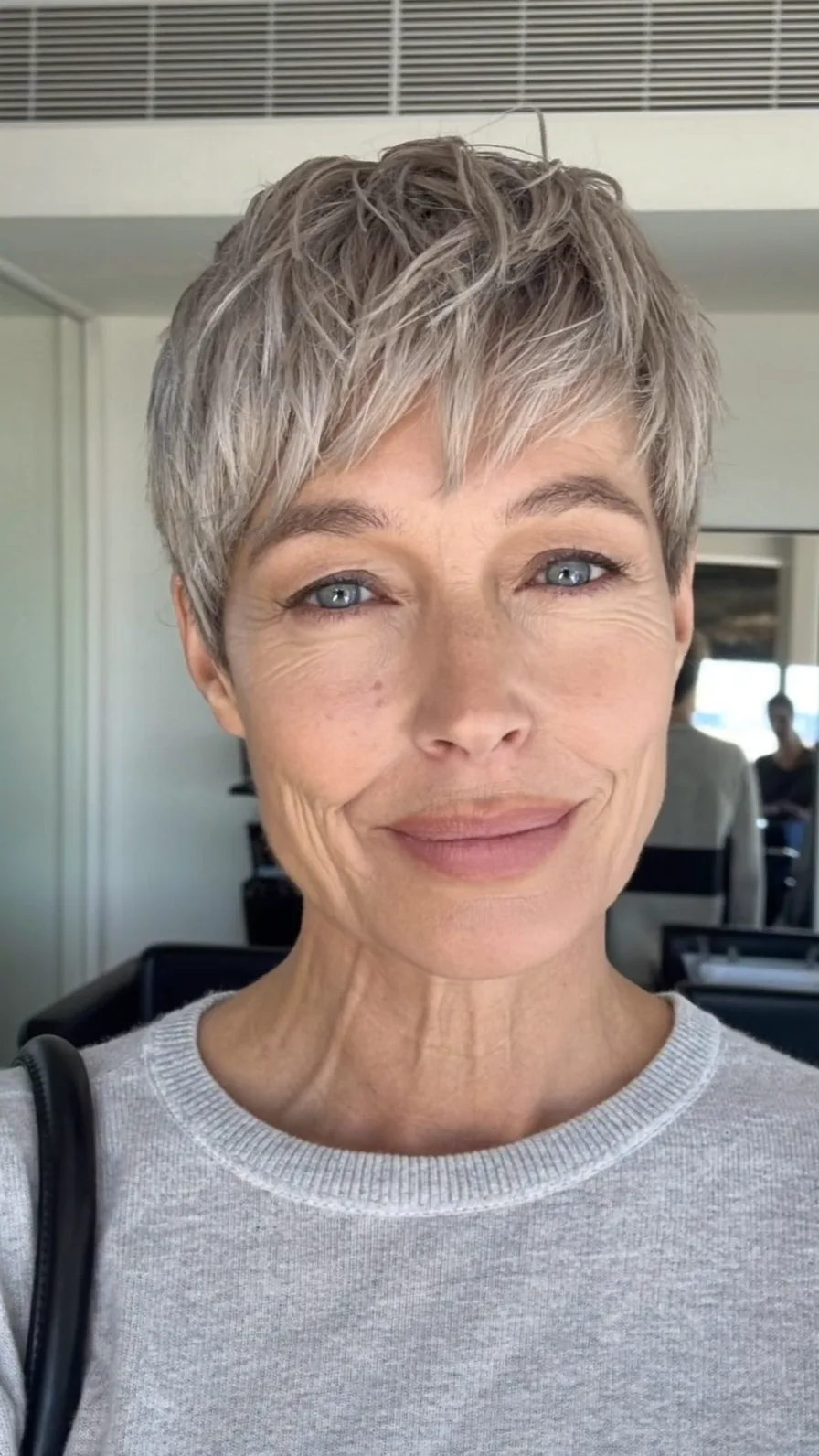 Modern Textured Pixie Cut with Soft Side-Swept Bangs