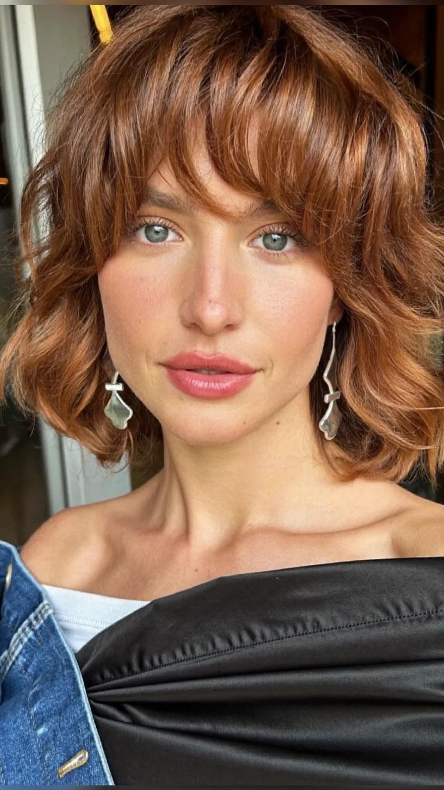 Textured Wavy Shag with Curtain Bangs and Choppy Layers