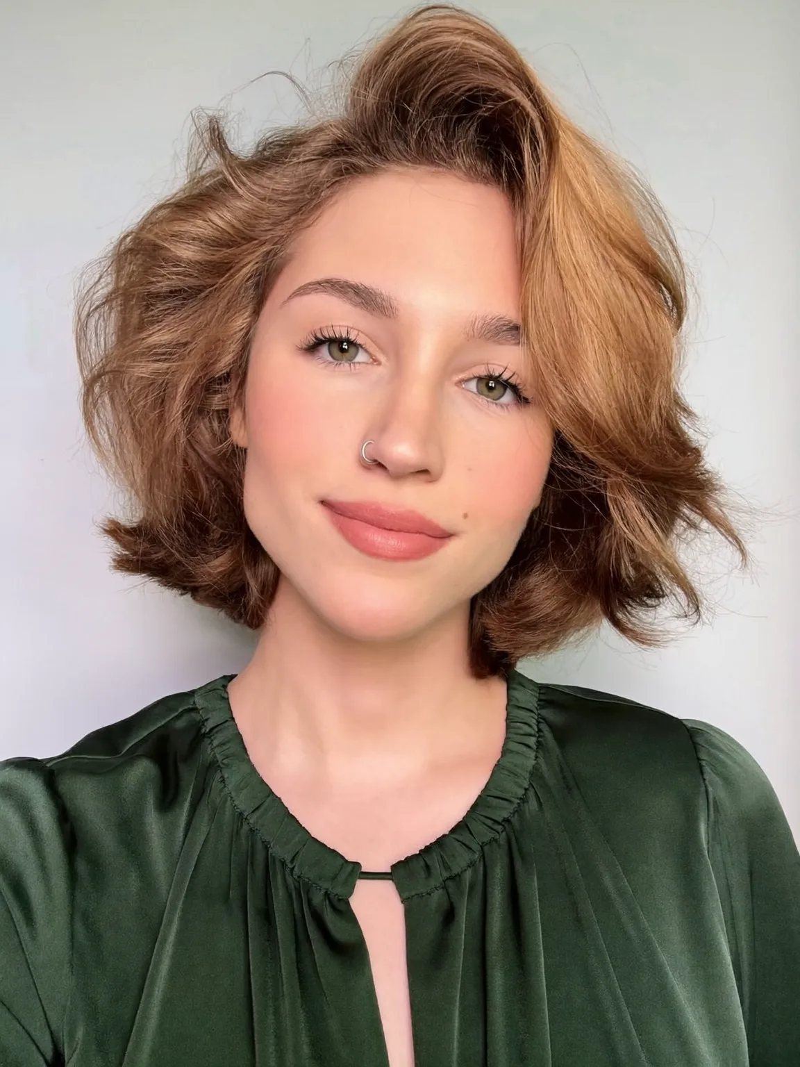 High-Volume Wavy Layers in Warm Copper Brown