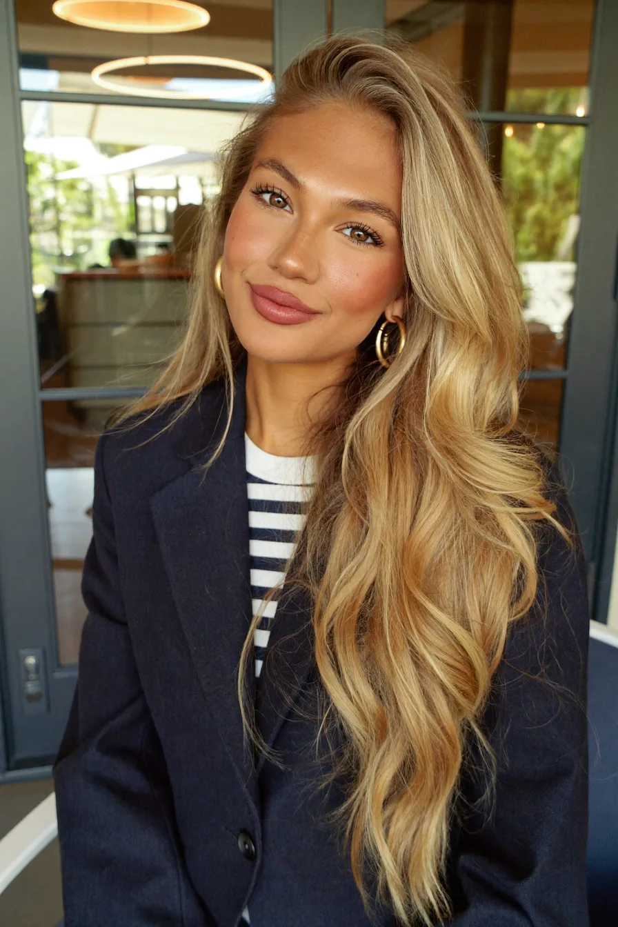 Luxe Long Layers with Crème Brûlée Blonde Balayage