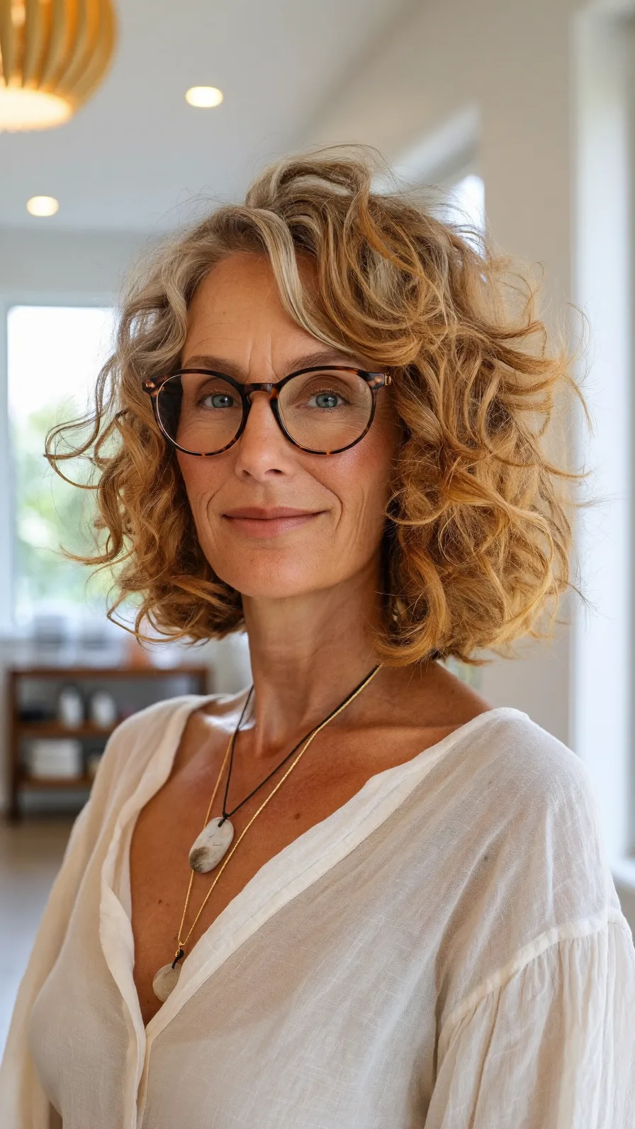 Voluminous Curly Bob with Side-Swept Bangs for Defined Shape