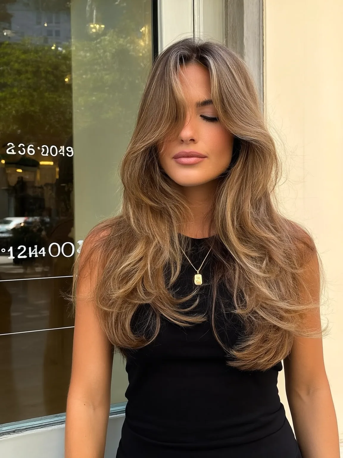 Long Layered Warm Caramel Brown Hair with High Volume