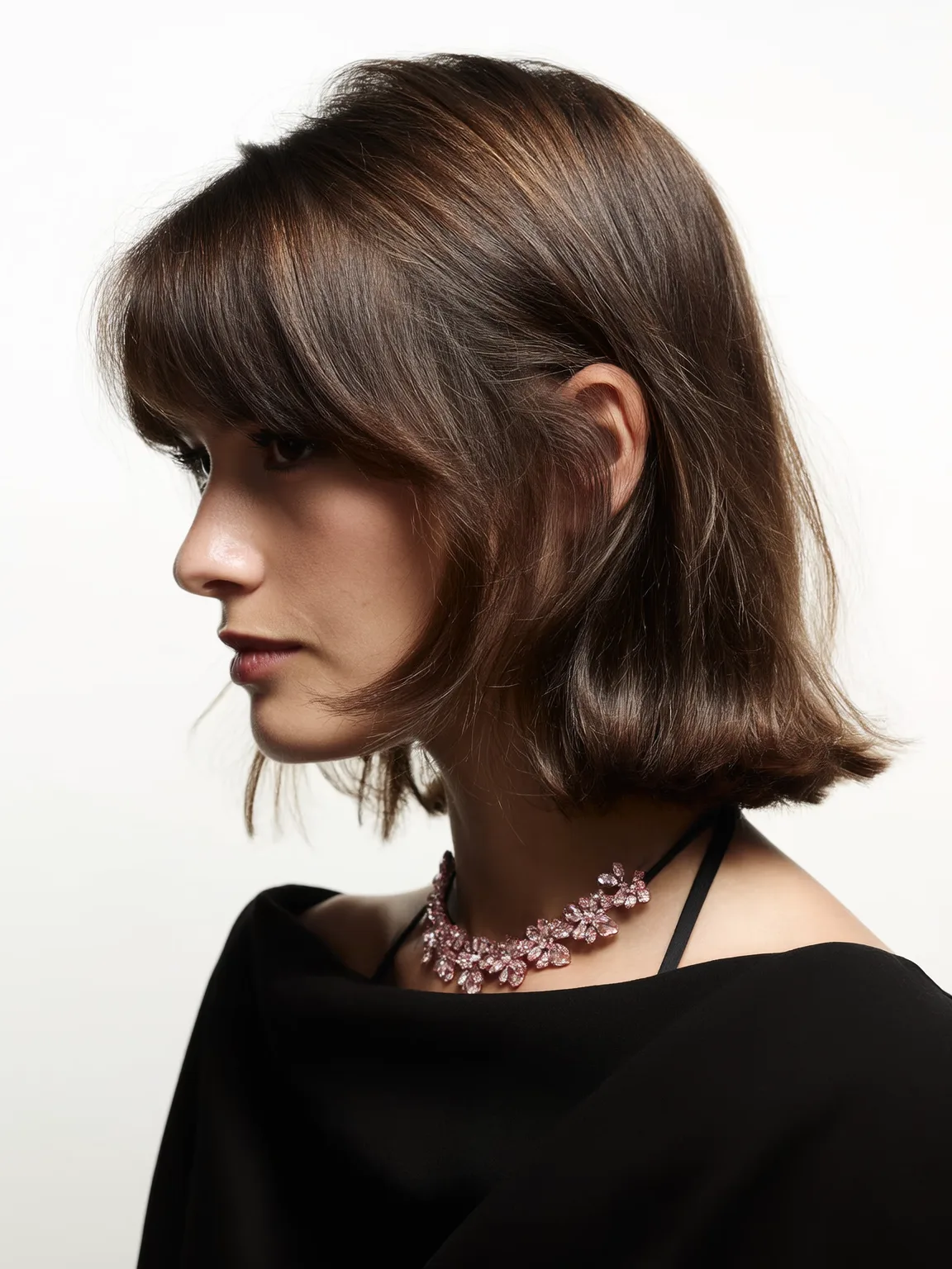 Chin-Length Straight Bob in Warm Caramel Brown