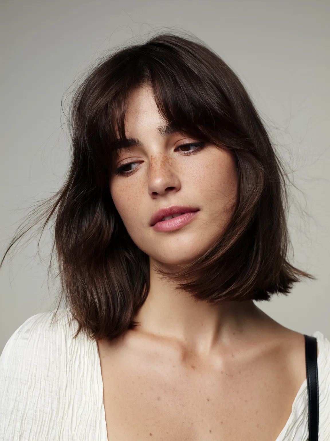 Chin-Length Bob with Rich Chocolate Brown Hue