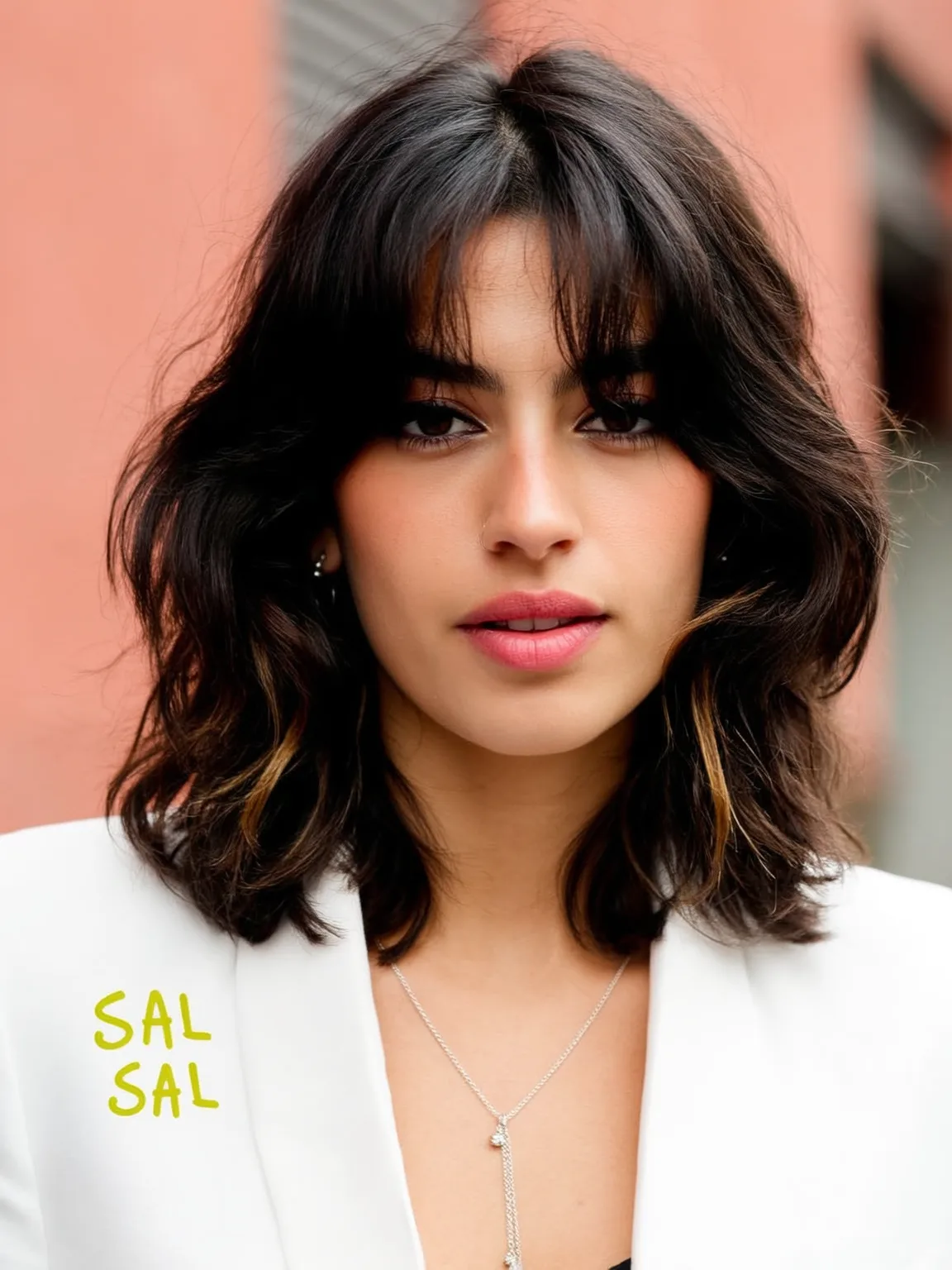 Blow-Dried Shoulder-Length Rich Espresso Brown Layers