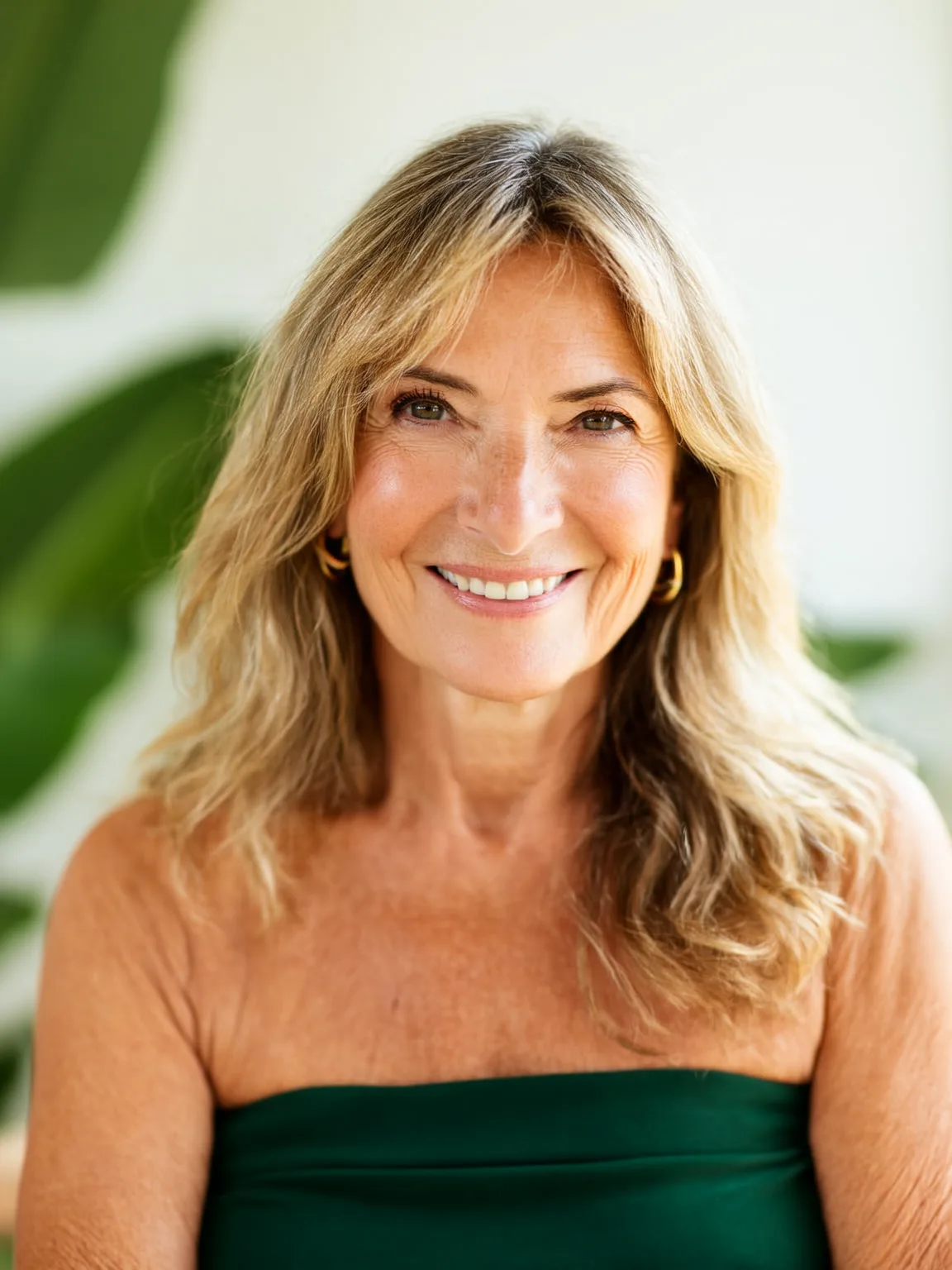 Shoulder-Length Lob with Honey Blonde Balayage