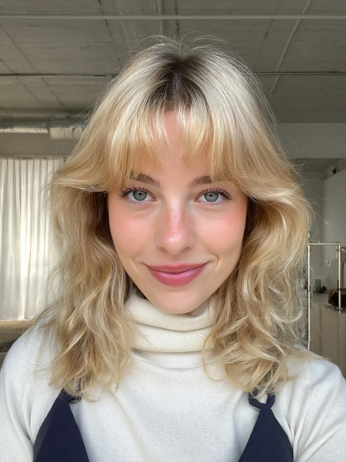 Chin-Length Lob with Sandy Blonde Balayage