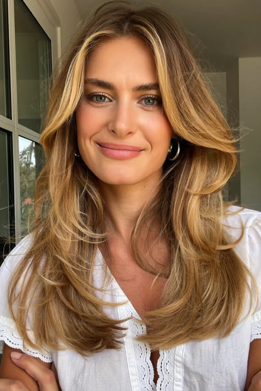 Soft Wavy Balayage Blonde Long Layered Hair for Effortless Volume