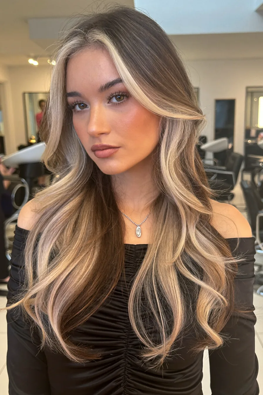 Voluminous Balayage Blonde Wavy Long Layered Hair for Effortless Glam
