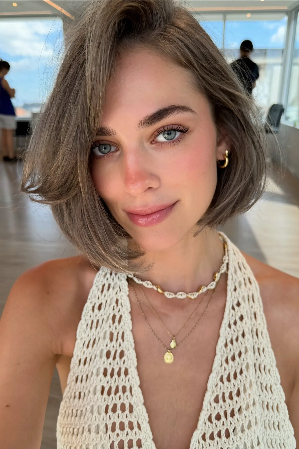 Chin-Length Sleek Straight Bob in Rich Dark Blonde Solid Color