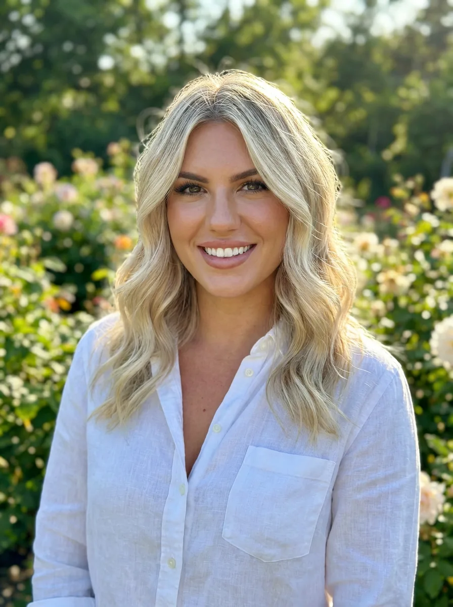 Medium Wavy Layers with Sandy Blonde Balayage
