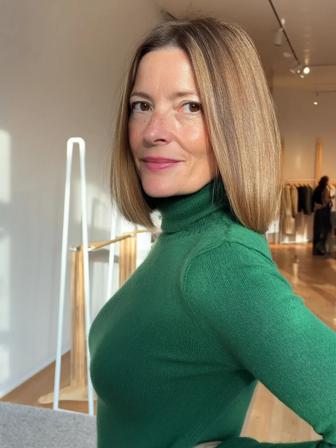 Sleek Chin-Length Straight Sandy Blonde Bob