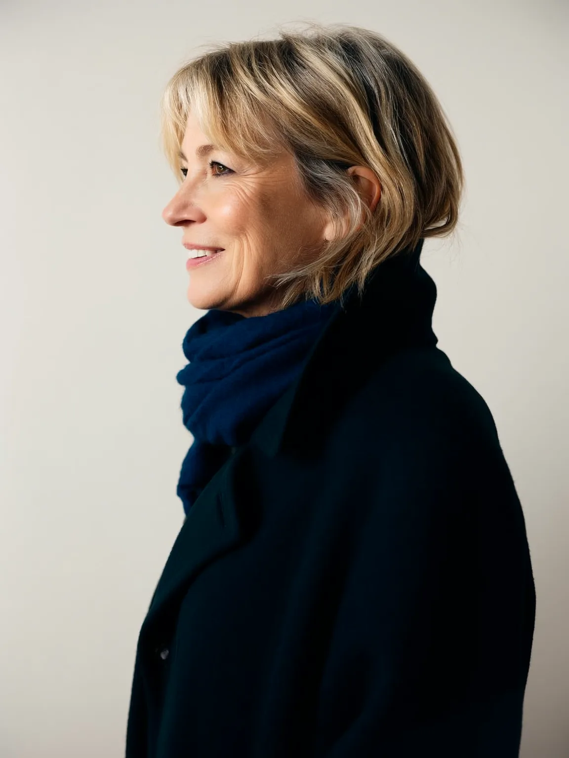 Classic Tapered Bob with Soft Sandy Blonde Wave