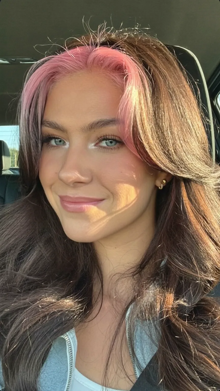 Modern Long Layered Hair with Pastel Curtain Bang Accents
