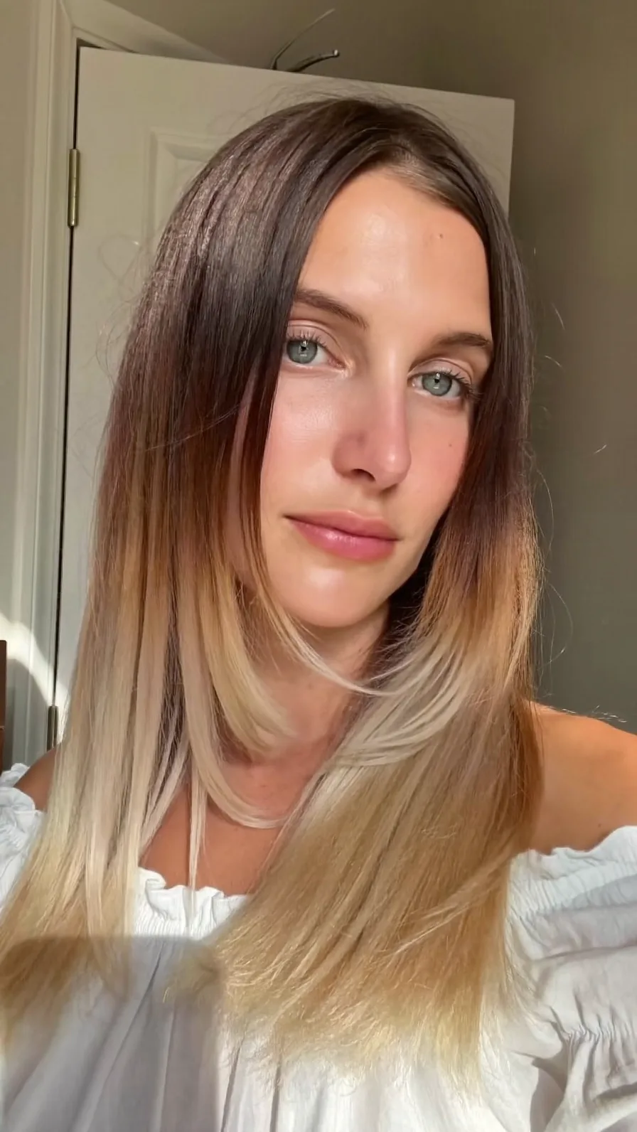 Modern Long Layered Ombre Hair with Blunt Ends