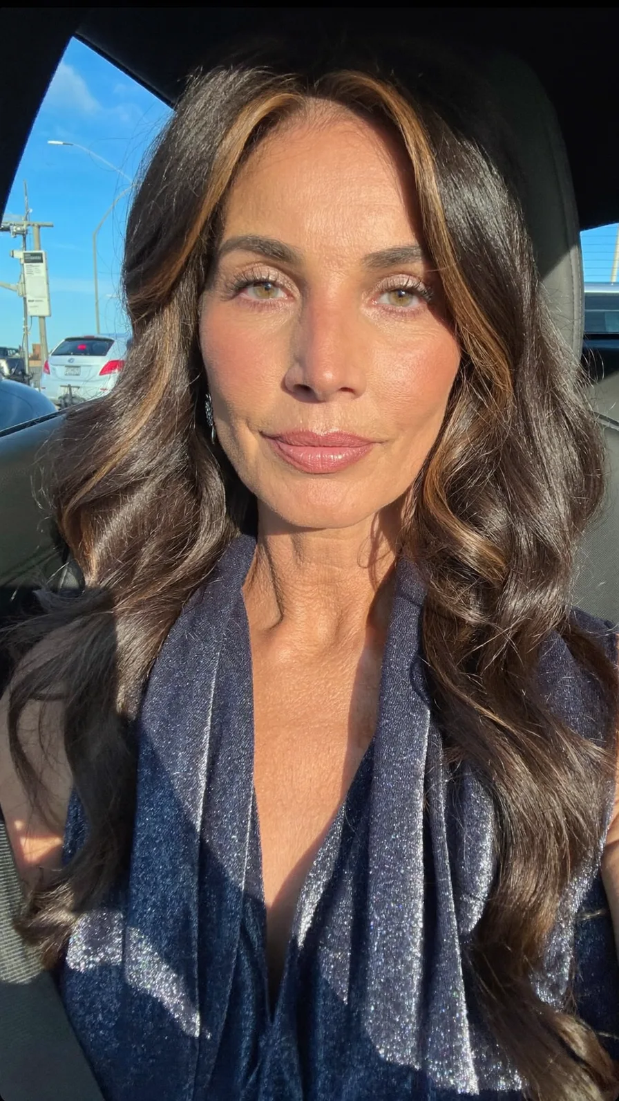 Elegant Long Layers with Warm Caramel Money-Piece Highlights