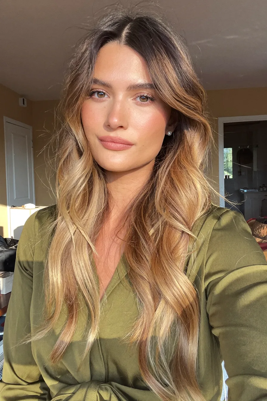 Sun-Kissed Beachy Waves with Subtle Balayage Layers