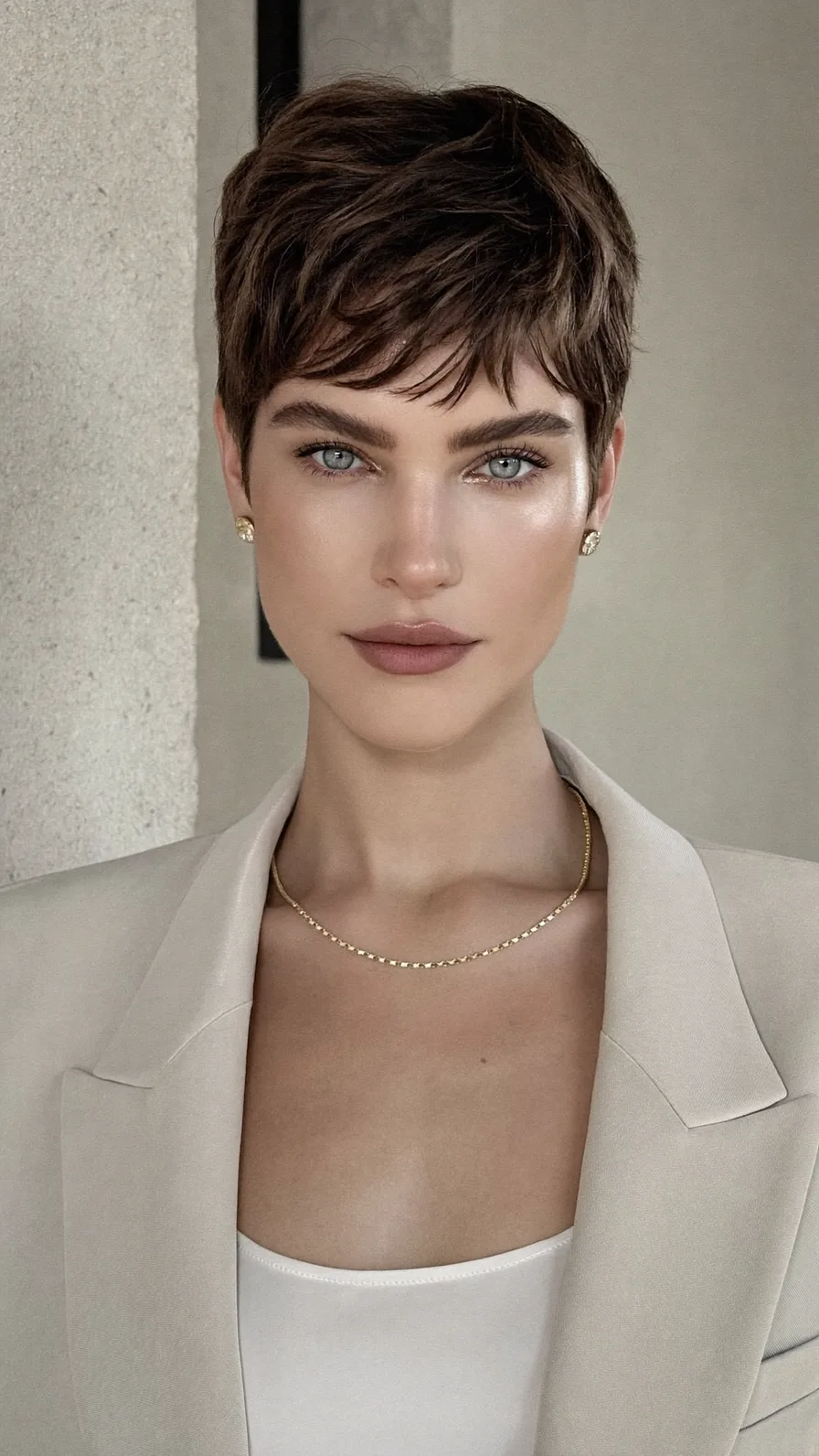 Chic Short Textured Pixie with Wispy Side-Swept Bangs