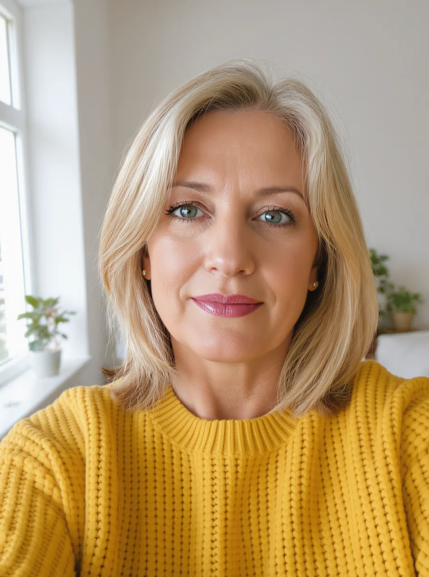 Classic Shoulder-Length Bob in Sandy Blonde