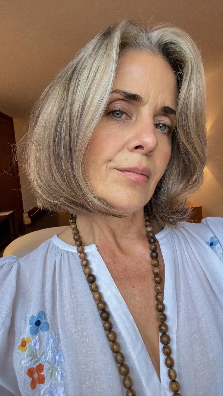 Classic Rounded Chin-Length Bob with Side-Swept Bangs
