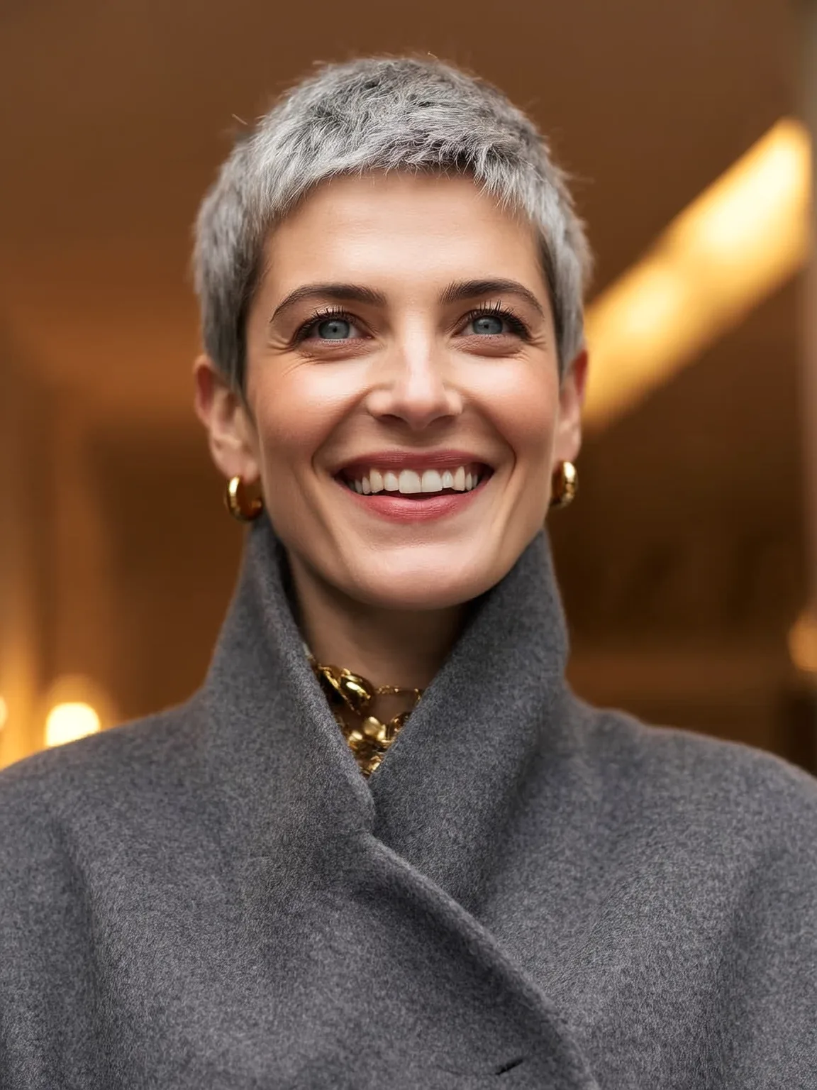 Silver Frost Pixie Cut with Straight Texture