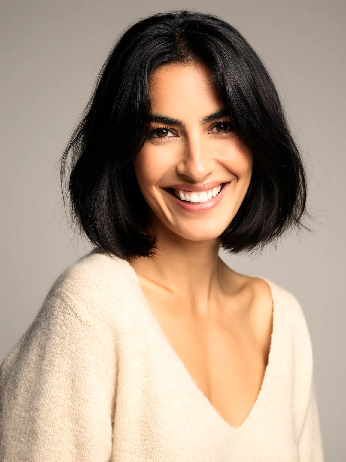 Versatile Chin-Length Straight Bob in Espresso