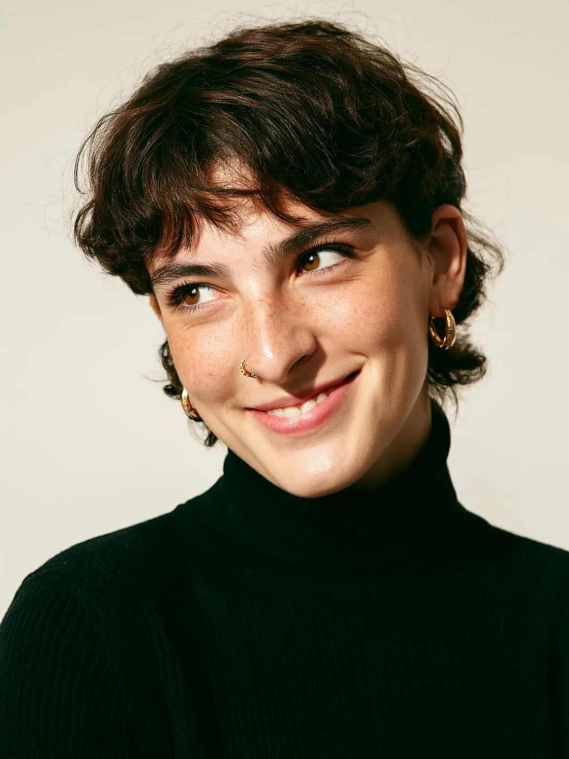 Wavy Pixie with Wispy Bangs for Round Faces