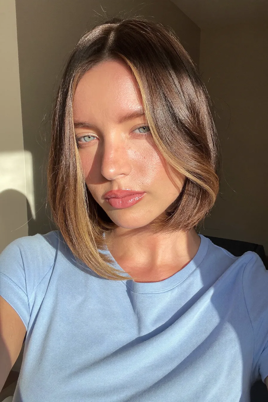 Sleek Center-Parted Bob for Fall Short Hair Transformation