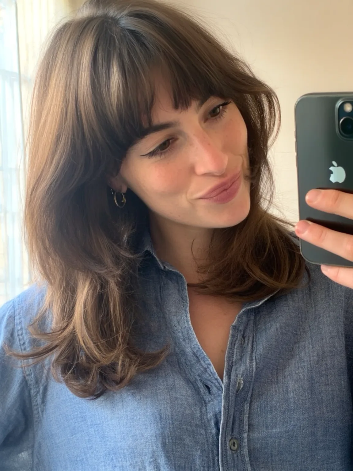 Medium Layered Cut with Warm Chestnut Tones