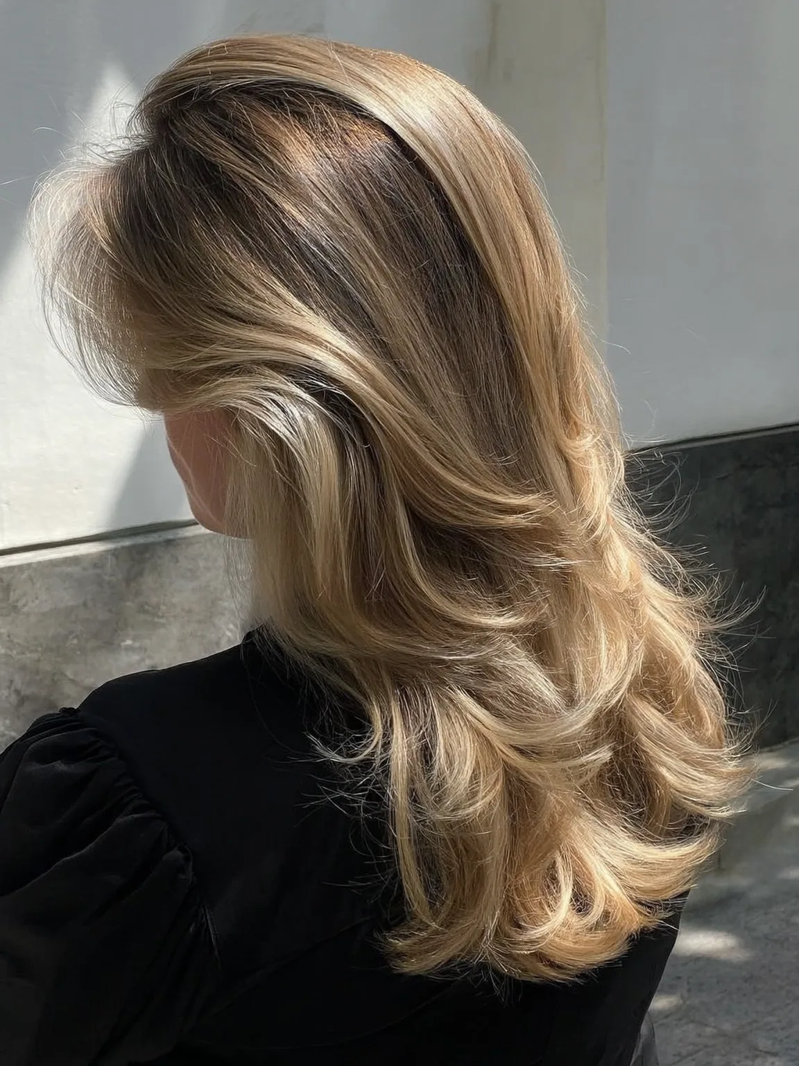 Long Flowing Layers with Honey Blonde Balayage