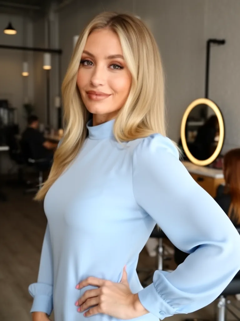 Long Voluminous Sandy Blonde Wavy Layers