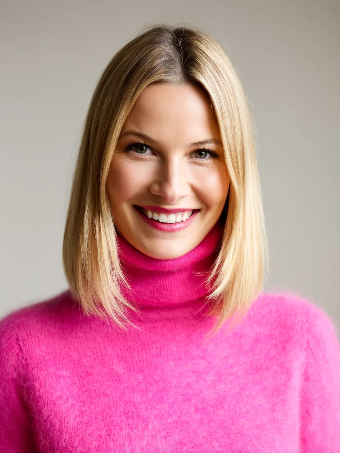 Shoulder-Length Vanilla Blonde Straight Bob
