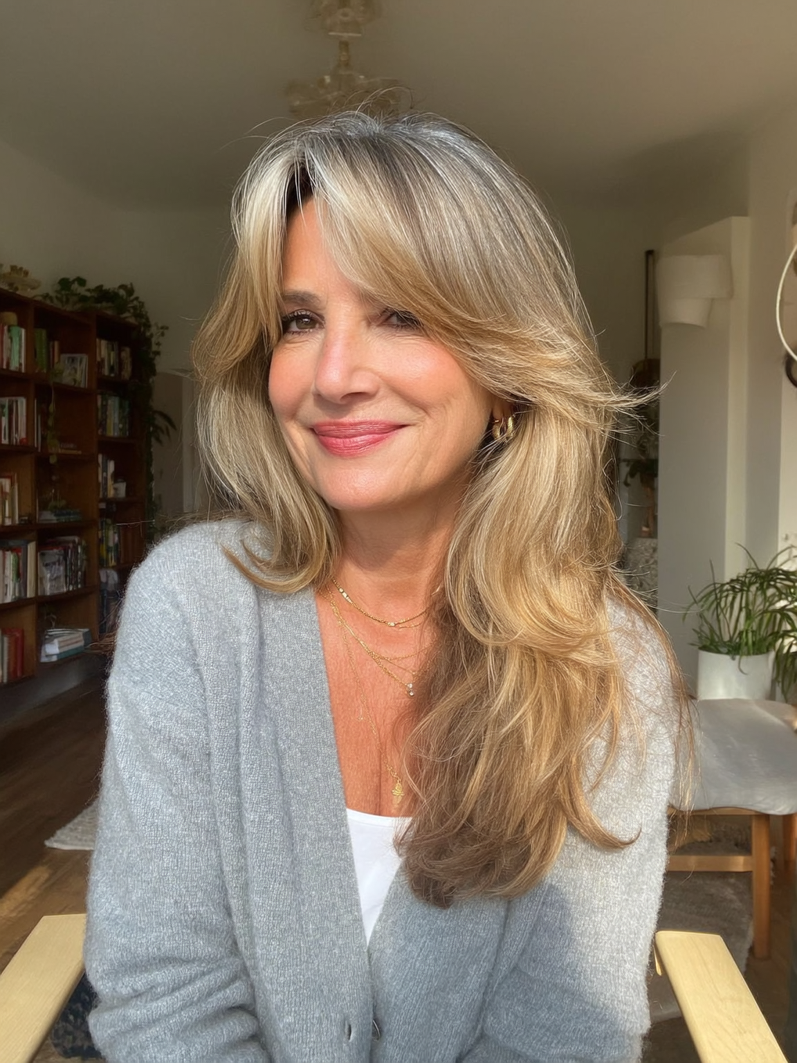 Flowing Layered Cut with Honey Blonde Balayage