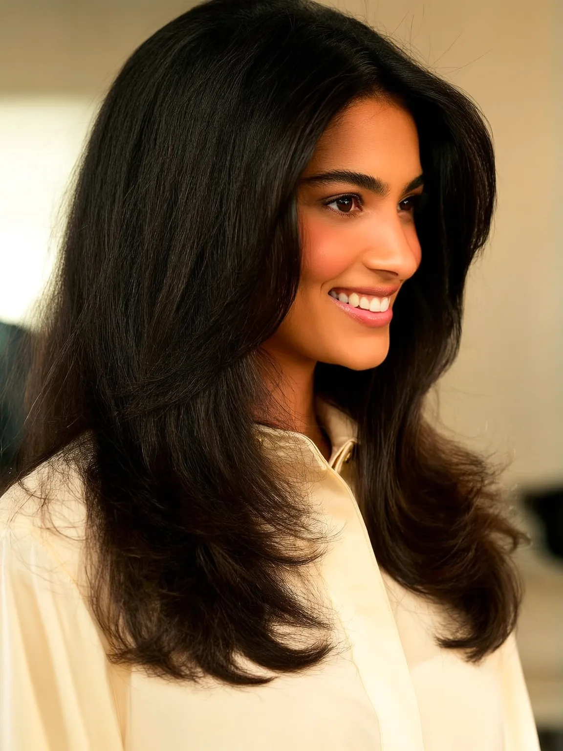 Voluminous Long Wavy Espresso Brown Layers