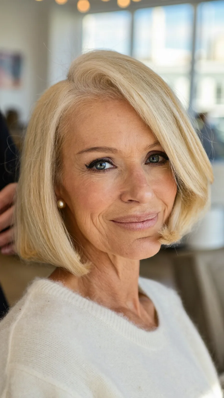Chic Side-Parted Blunt Bob with Flicked Ends